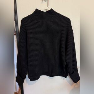 Topshop Black Ribbed Movkneck Sweater